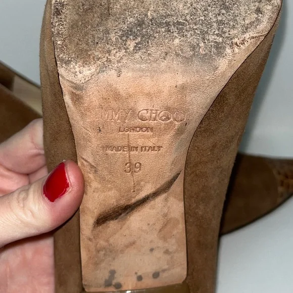 Jimmy Choo Brown Suede Heels - Picture 11 of 13